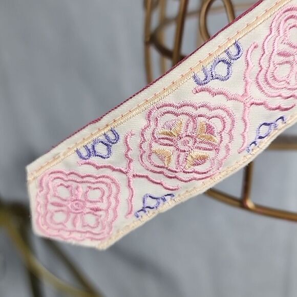 Vintage Preppy Tortoise Shell and Floral Belt - Picture 4 of 6